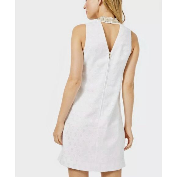 Lilly Pulitzer Brandi Shift Dress Resort White Size 10 NWT Collar Bead Glam Chic - Picture 10 of 16